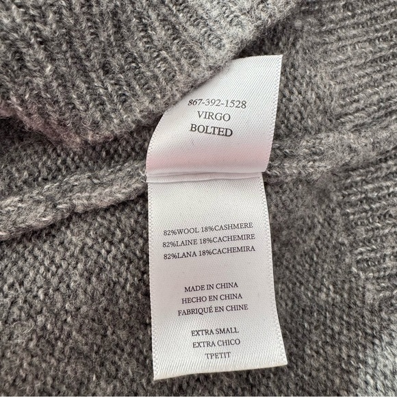 Rails Cashmere Soft Wool Blend Lightning Bolt Gray Sweater Luxury Soft Size XS - Picture 9 of 9